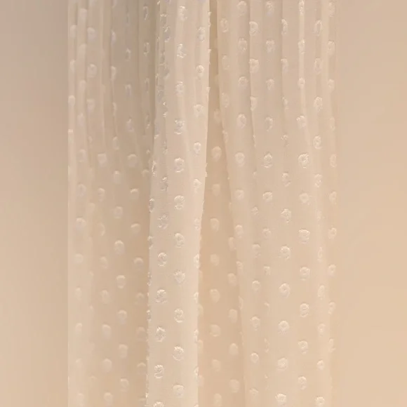Lulus Ivory Pleated Swiss Dot Midi Skirt Women’s size Small - Picture 4 of 15